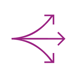 Drei-Pfeile-Symbol violett