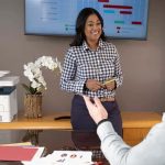 Xerox® B225 Multifunktionsdrucker Büro Frau Xerox® B225 Multifunktionsdrucker Büro Frau